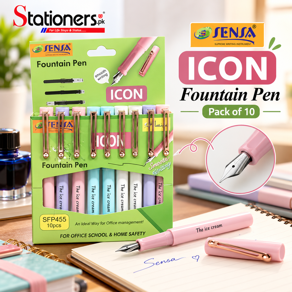 Sensa Icon Fountain Pen Pack of 10