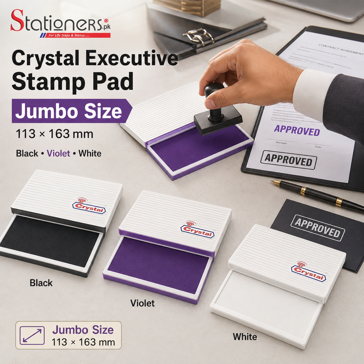Crystal Executive Stamp Pad Jumbo Size