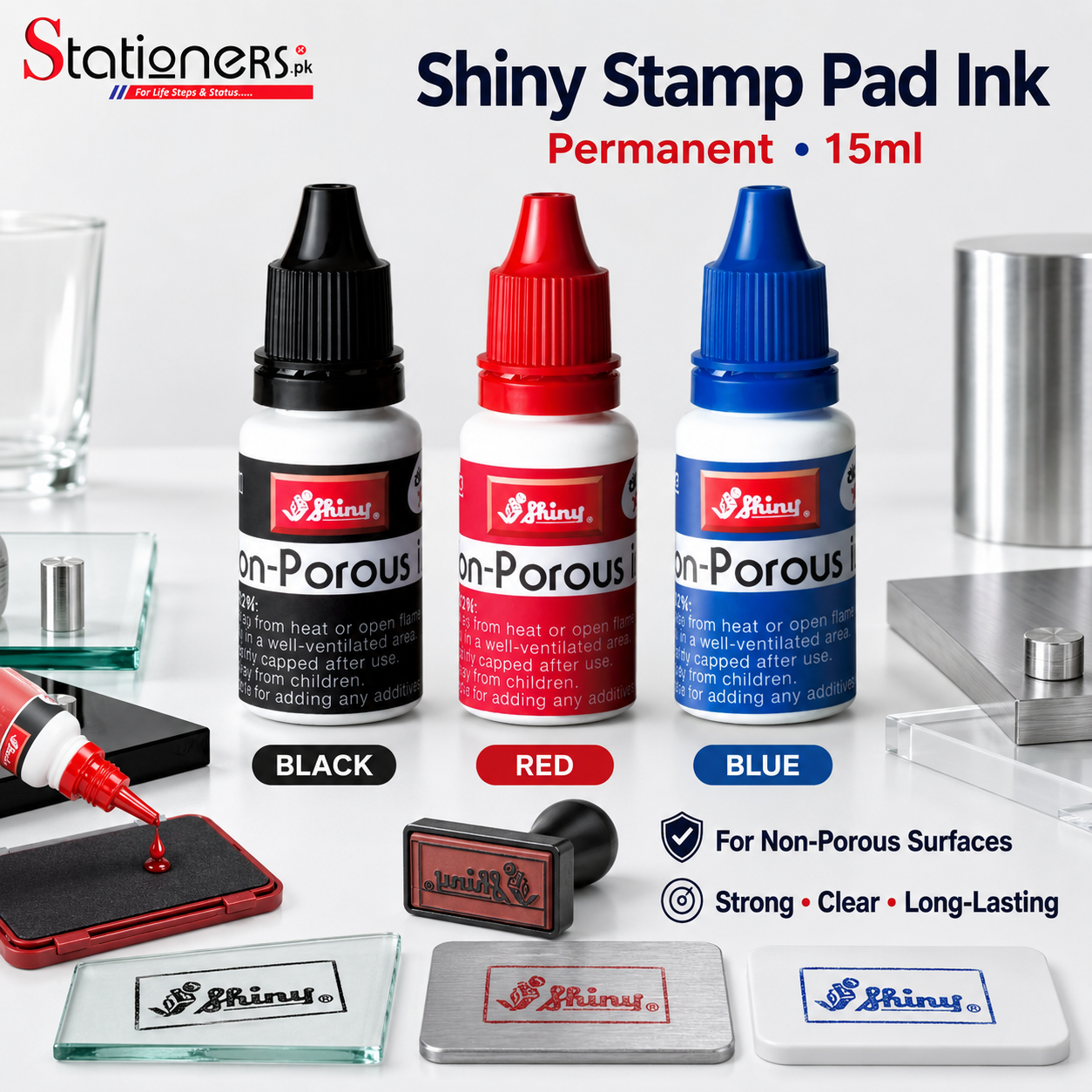 Shiny Stamp Pad Ink Permanent 15ml