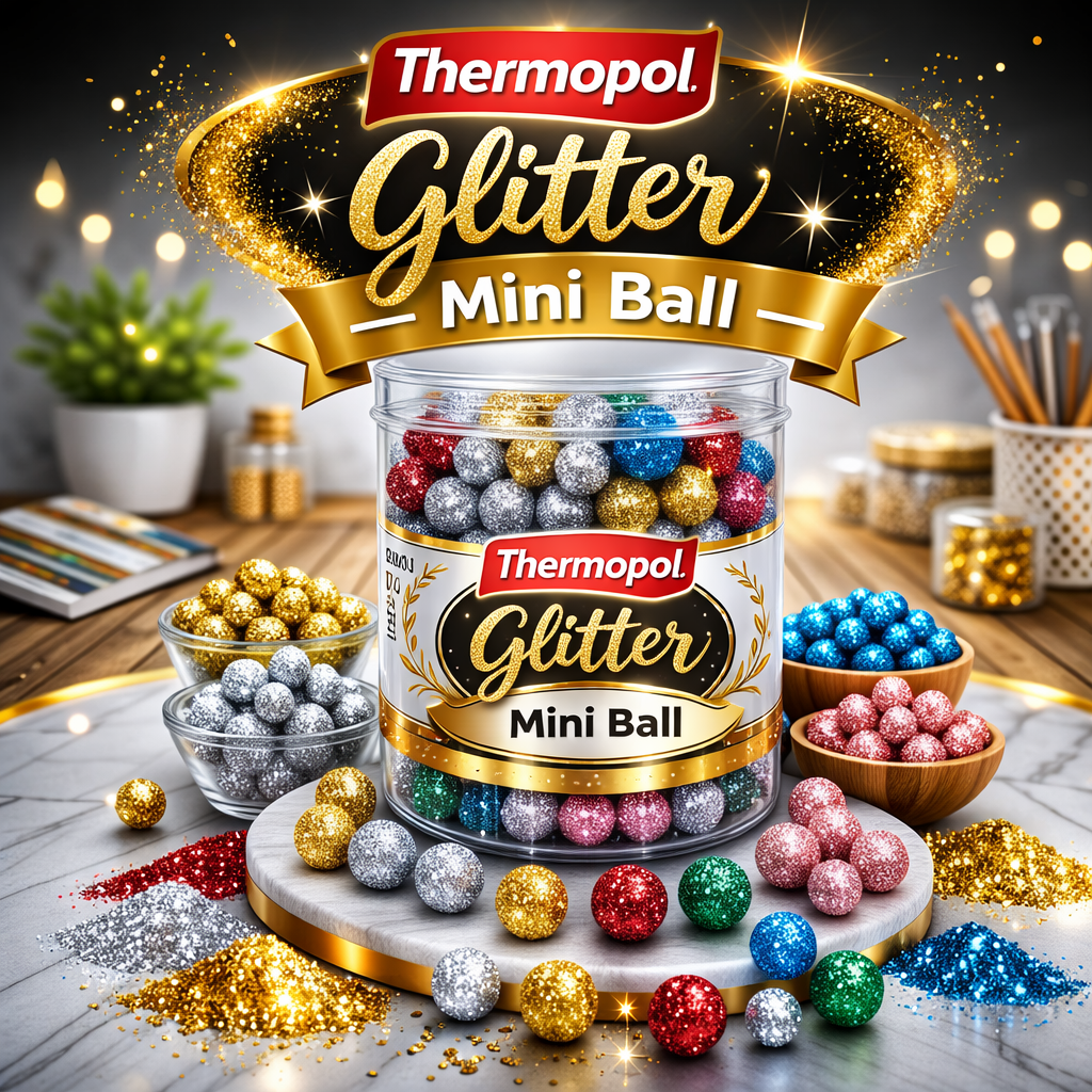 Thermopol Glitter Mini Ball – Silver Thermocol Decorative Craft Balls for Fine Arts & DIY Projects