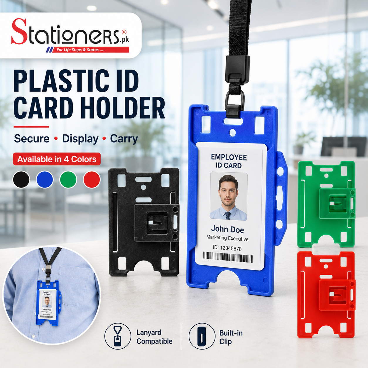 Plastic ID Card Holder Pack Of 3