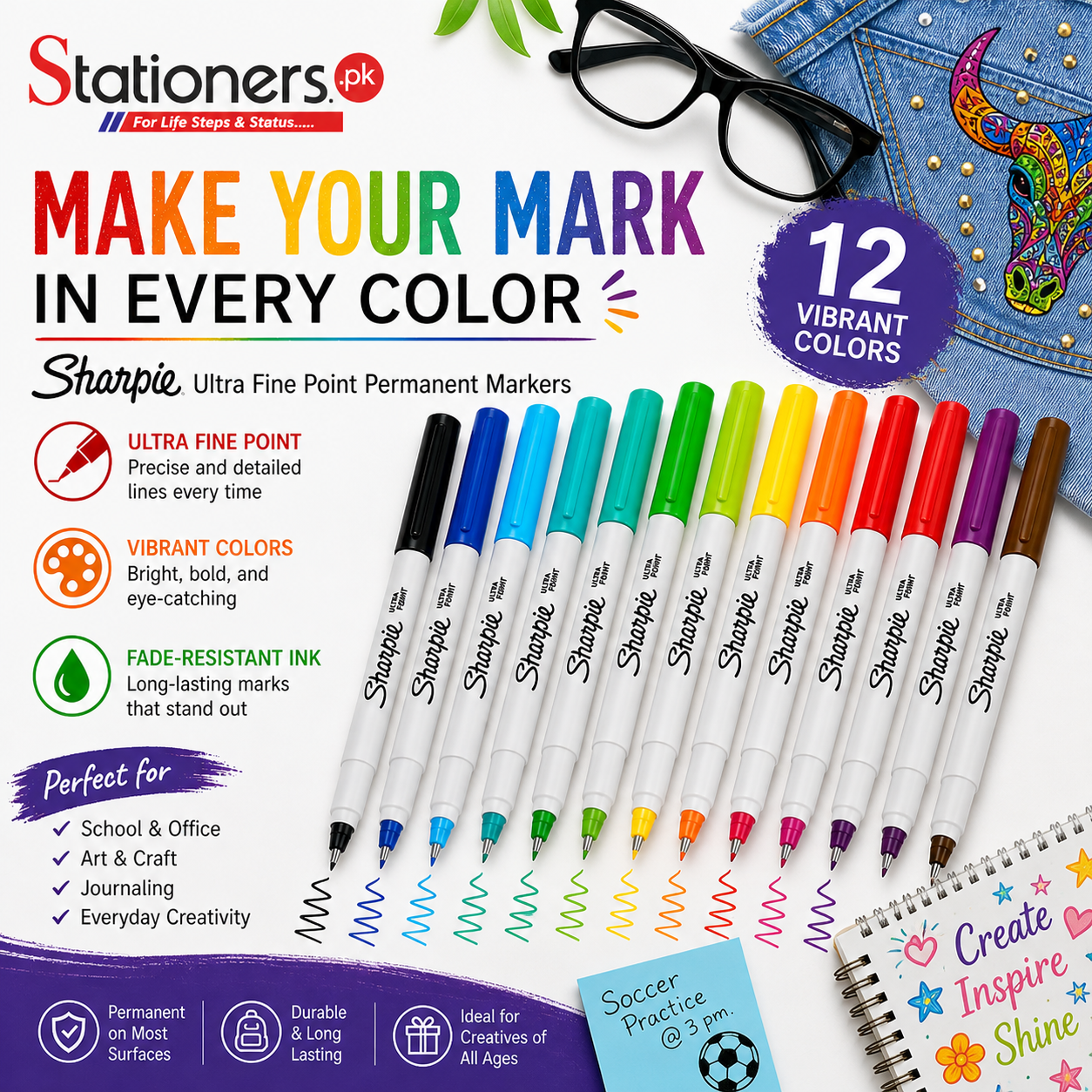 Sharpie Ultra Fine Permanent Markers Pack of 12 37175