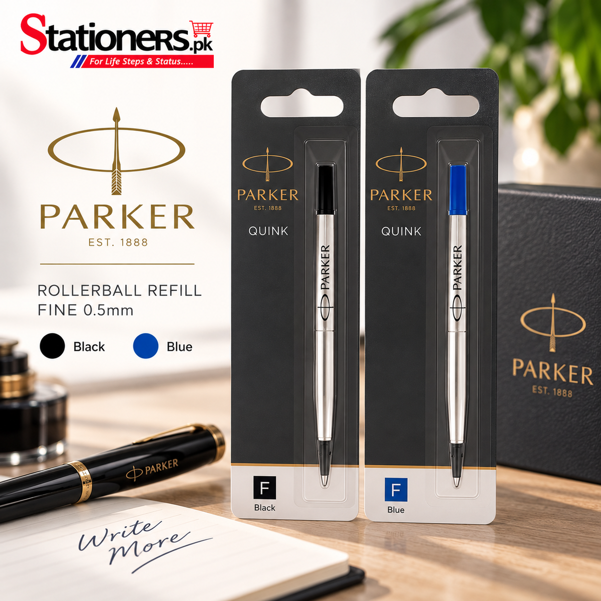 Parker Rollerball Refill Fine 0.5mm – Blue & Black