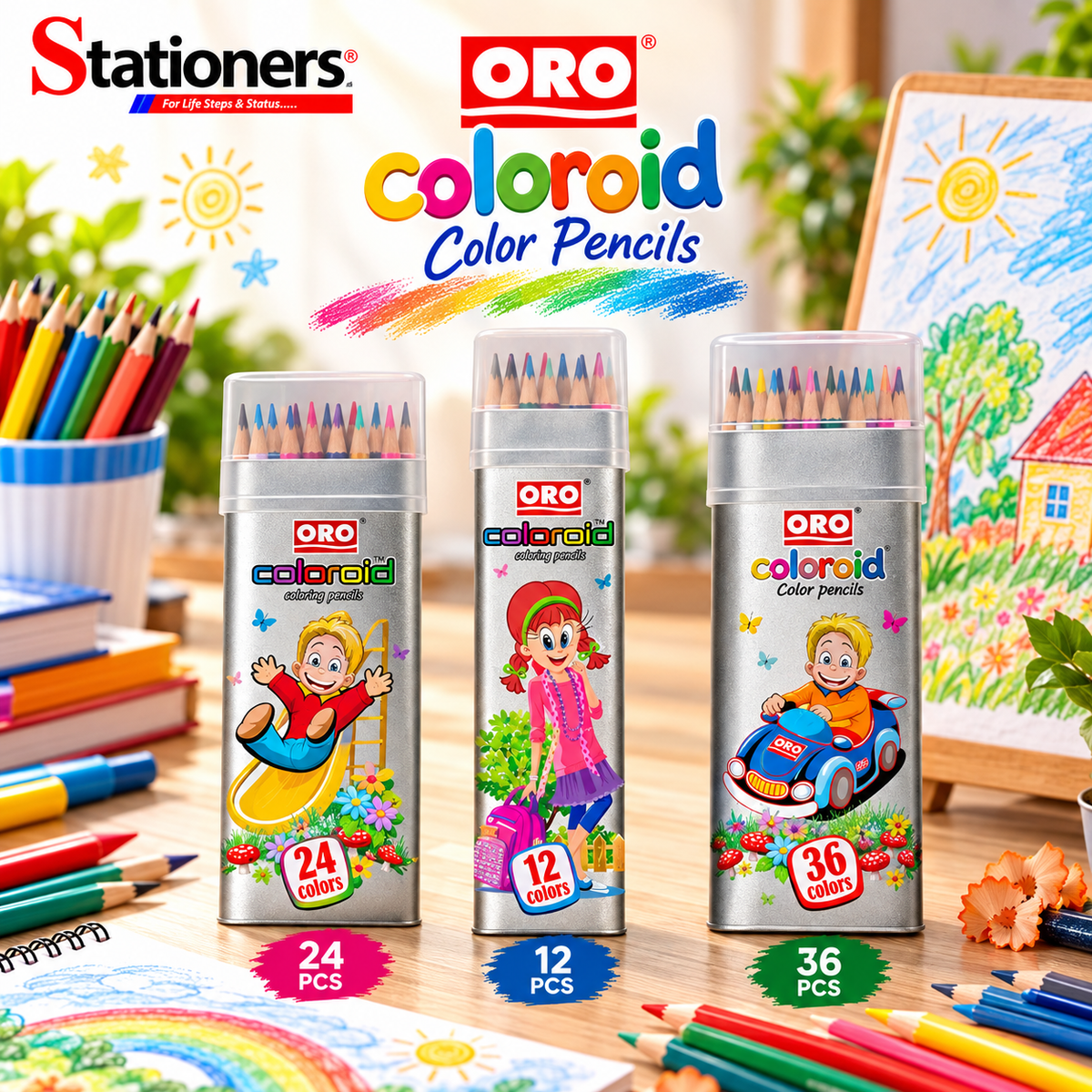 Oro Color Pencils Tin Pack