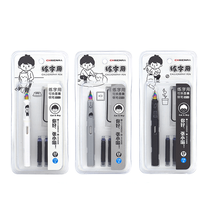 Chren Cat Boy Cute Fountain Pen Set With Refill Ink