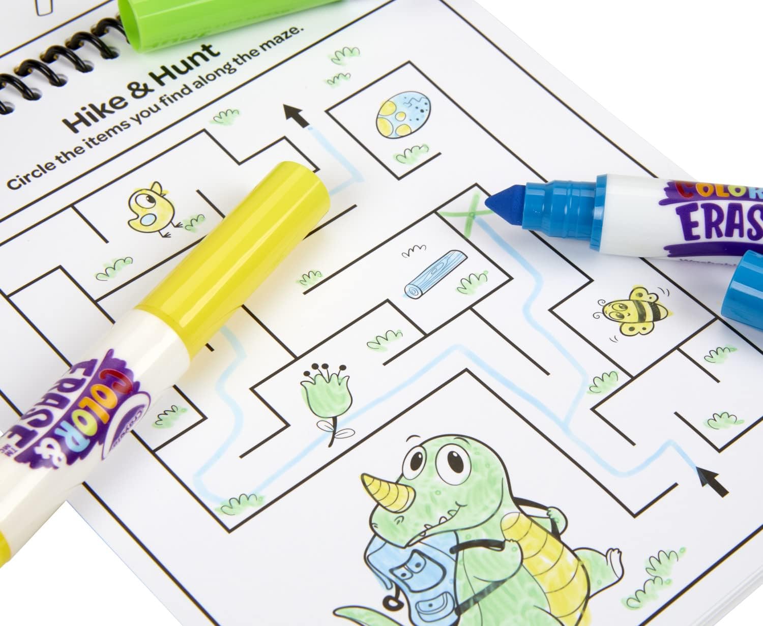 Crayola Dinosaur Color and Erase Reusable Activity Pad with Markers 811491