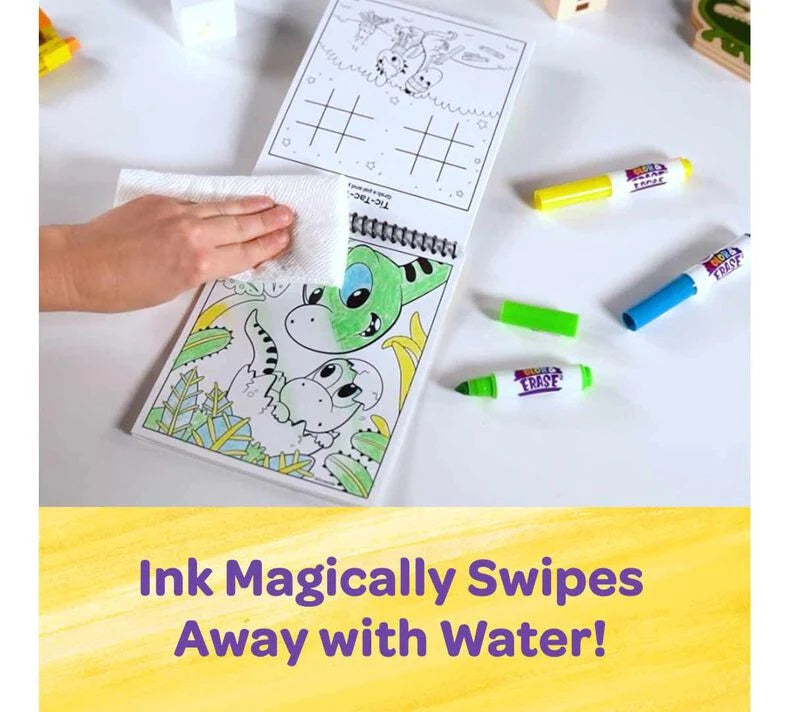 Crayola Dinosaur Color and Erase Reusable Activity Pad with Markers 811491