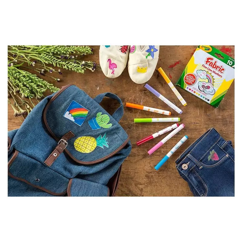 Crayola Fine Line Fabric Markers Set Of 10 588626