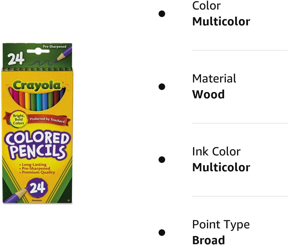Crayola Long Barrel Colored Pencils Pack of 24 684024