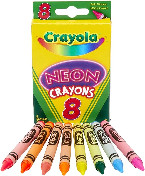 Crayola Neon Crayons Nontoxic Pack of 8 53418