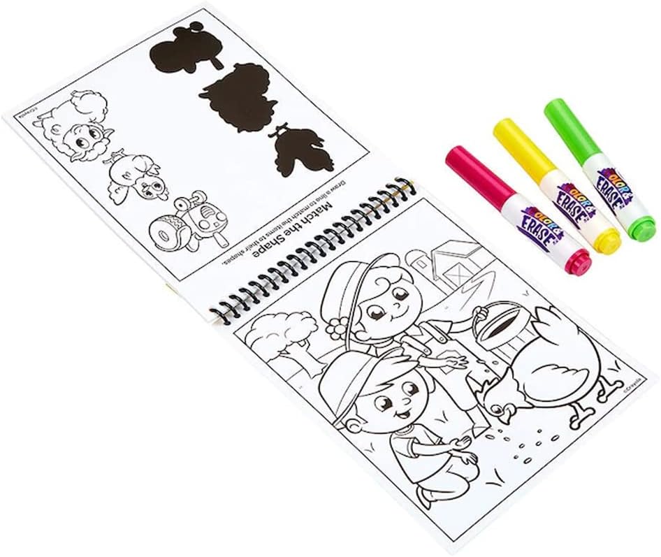 Crayola On the Farm Color and Erase Reusable Activity Pad with Markers 811492