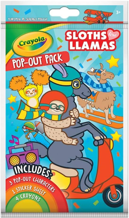 Crayola SLOTH LLAMAS Coloring Activity, Pop Out Pack 040671
