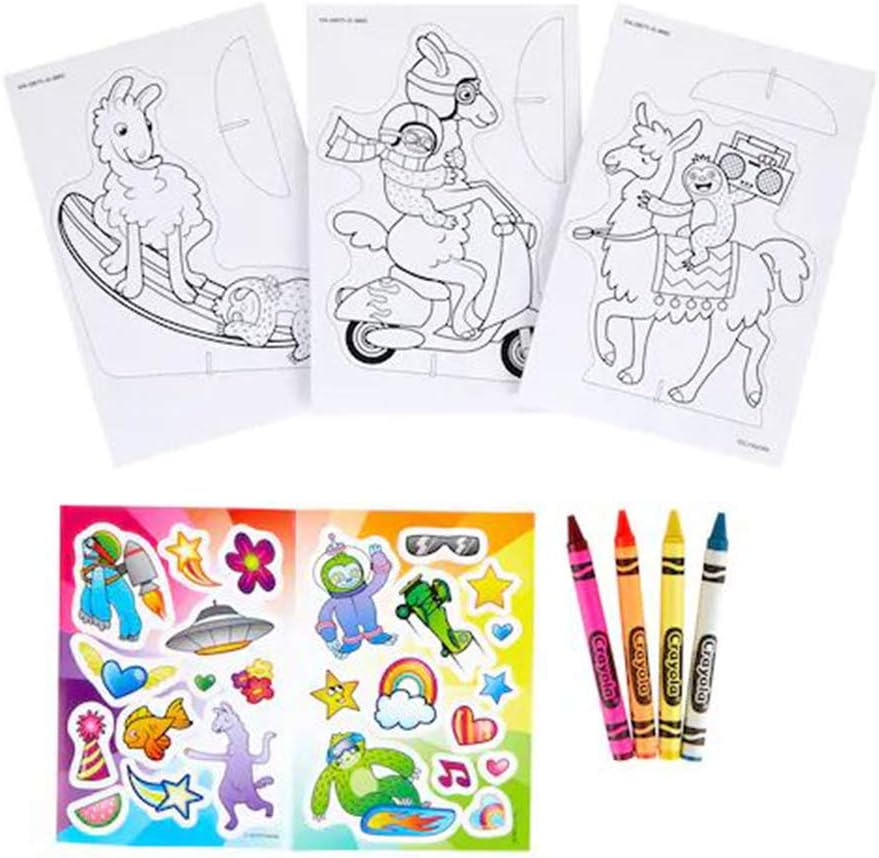 Crayola SLOTH LLAMAS Coloring Activity, Pop Out Pack 040671