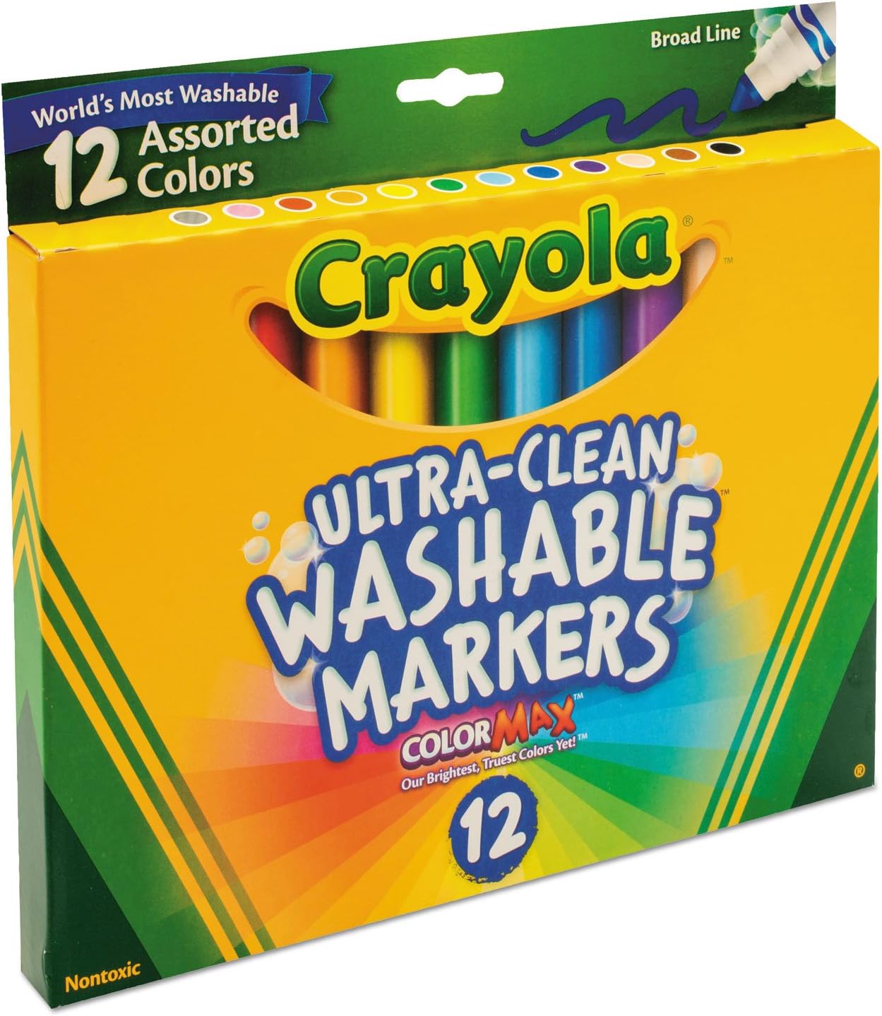 Crayola Ultra-Clean Broad Line Washable Markers Pack of 12 587812