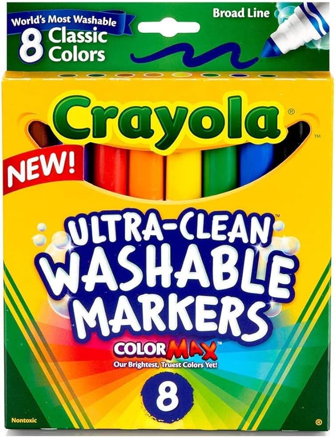 Crayola Ultra-Clean Washable Broad Line Markers Pack of 8