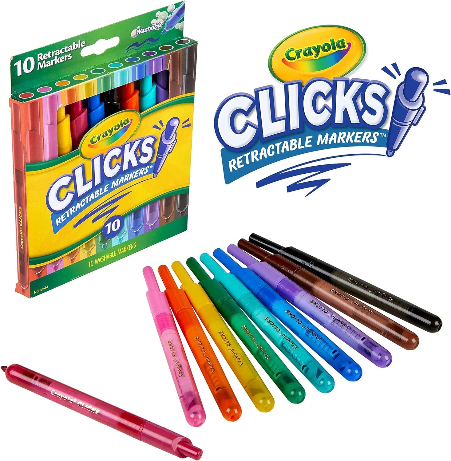 Crayola Washable Clicks Retractable Markers Pack of 10 588370