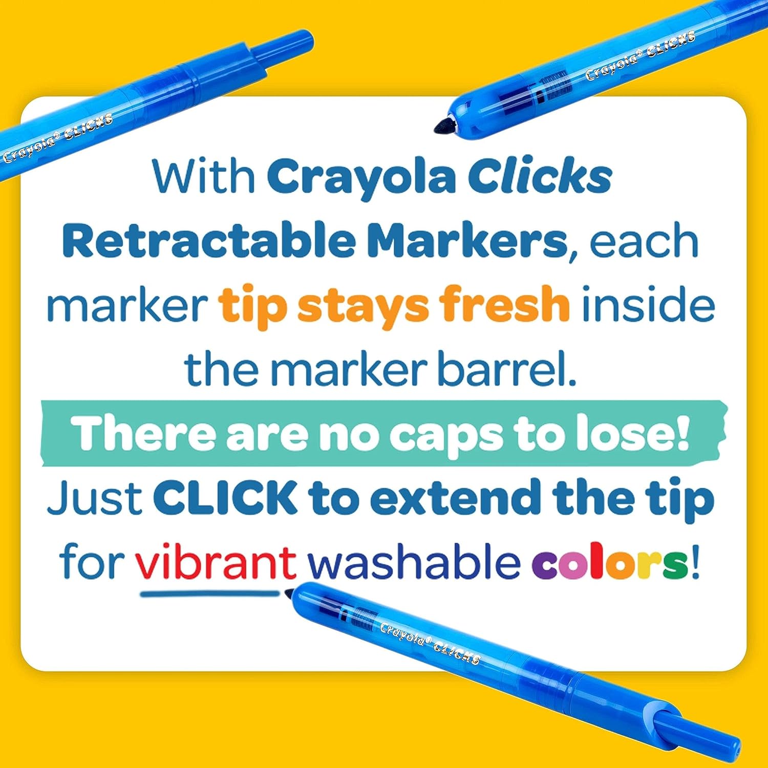 Crayola Clicks Retractable Washable Marker Pack of 10 588370