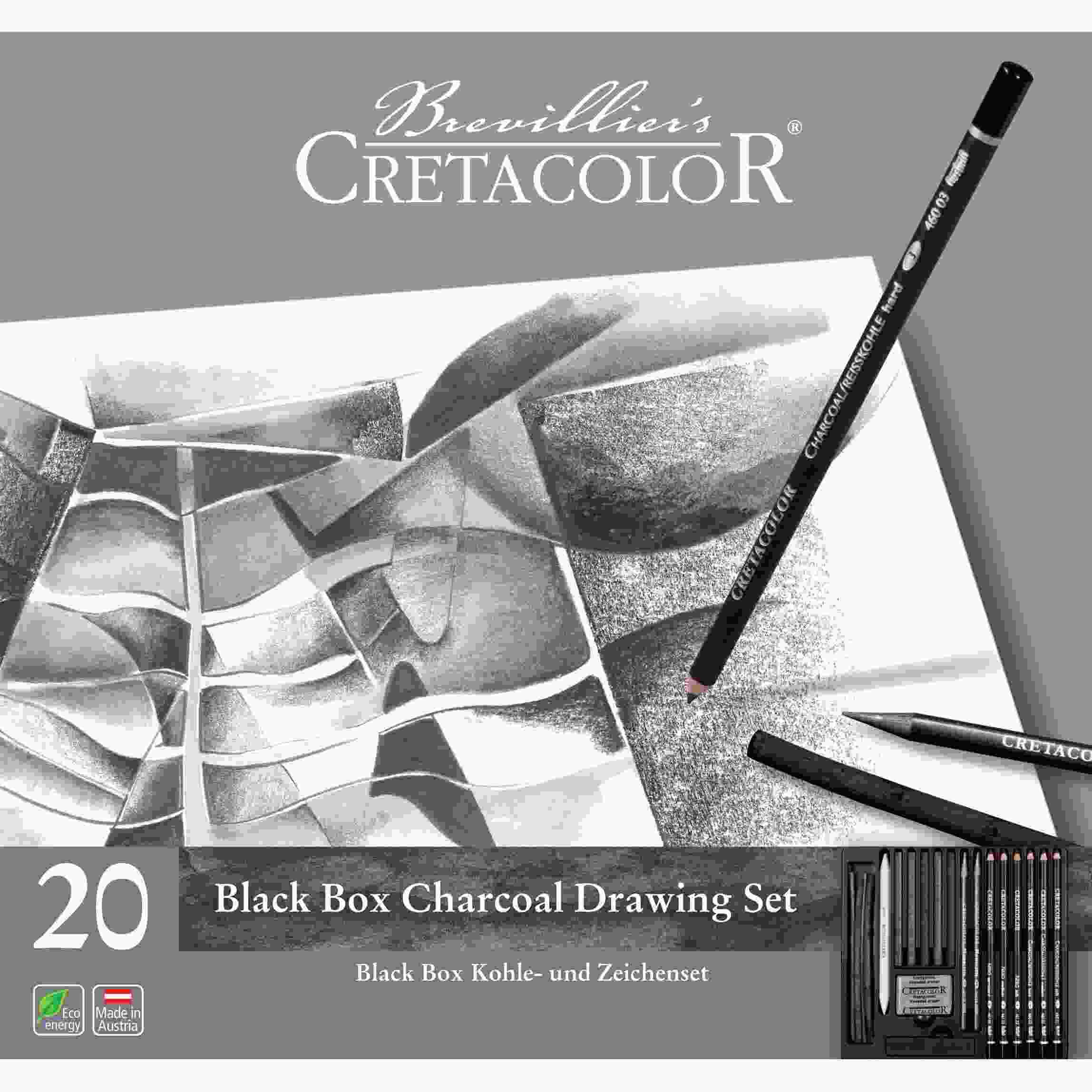 Cretacolor Black Box Charcoal Drawing Set Of 20