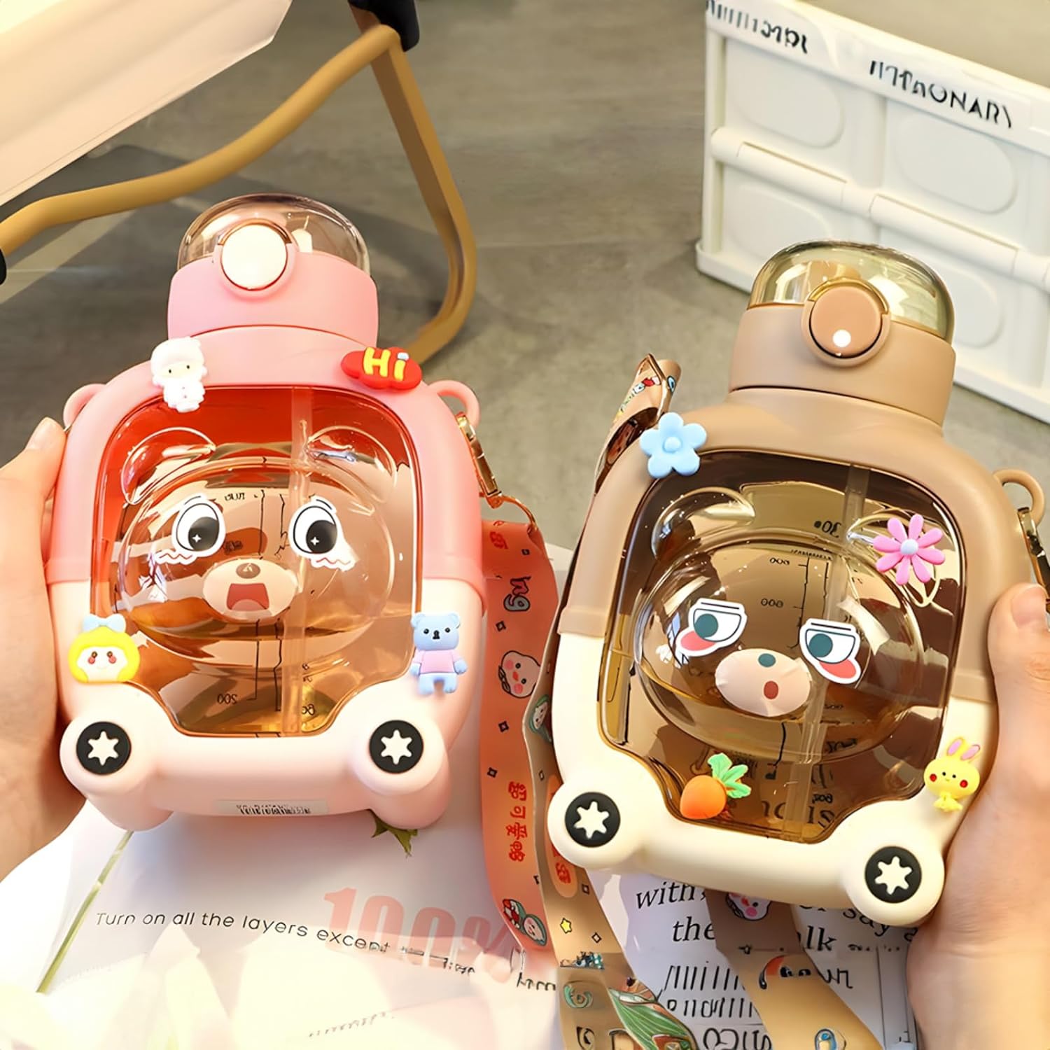 Cute Bear Water Bottle for Kids 1000ml