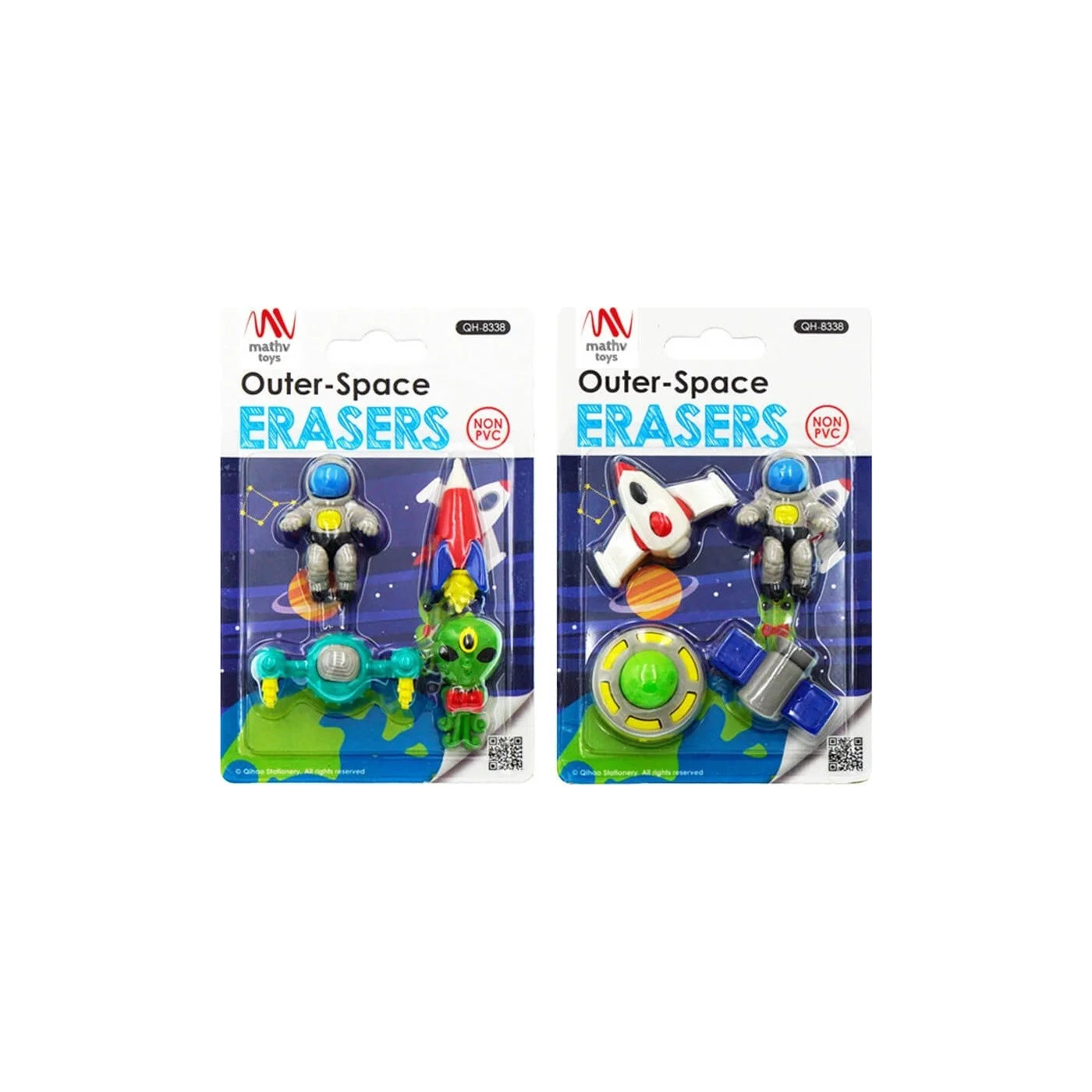 Cute Cartoon Alien Spaceship Erasers for Kids 4Pcs Set