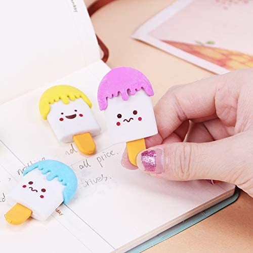Cute Ice Cream Shape Rubber Pencil Erasers