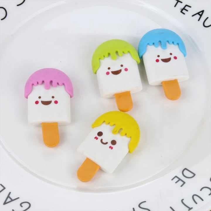 Cute Ice Cream Shape Rubber Pencil Erasers