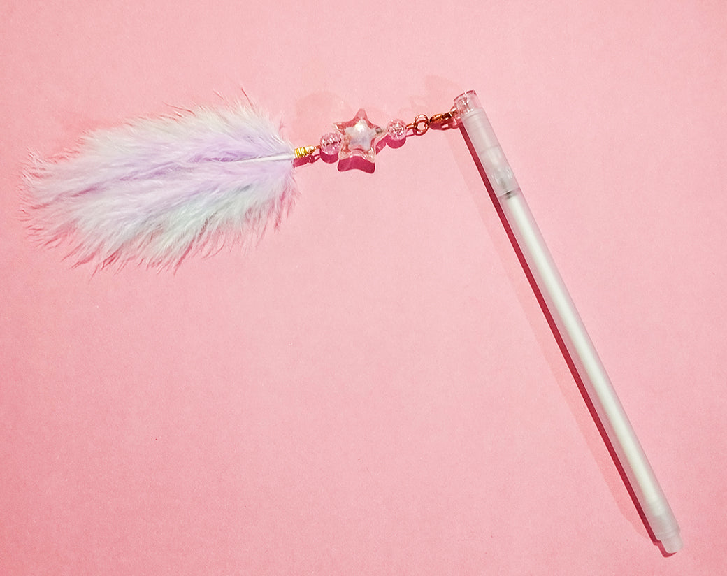 Cute Kawaii Feather Pendant Gel Pen