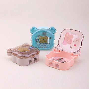 Cute Little Bear Shaped Double Hole Pencil Sharpener