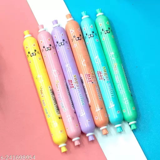 Cute Sausage Shape Cat Highlighter Set of 6