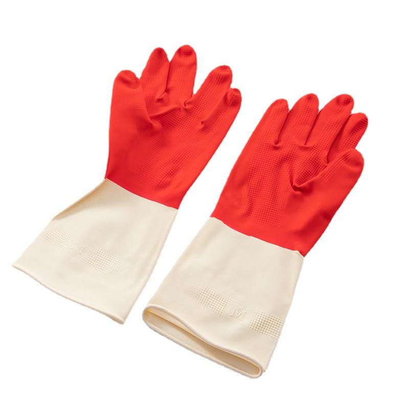 Latex Household Gloves Natural Bicolor Red and White Two Color Rubber Gloves