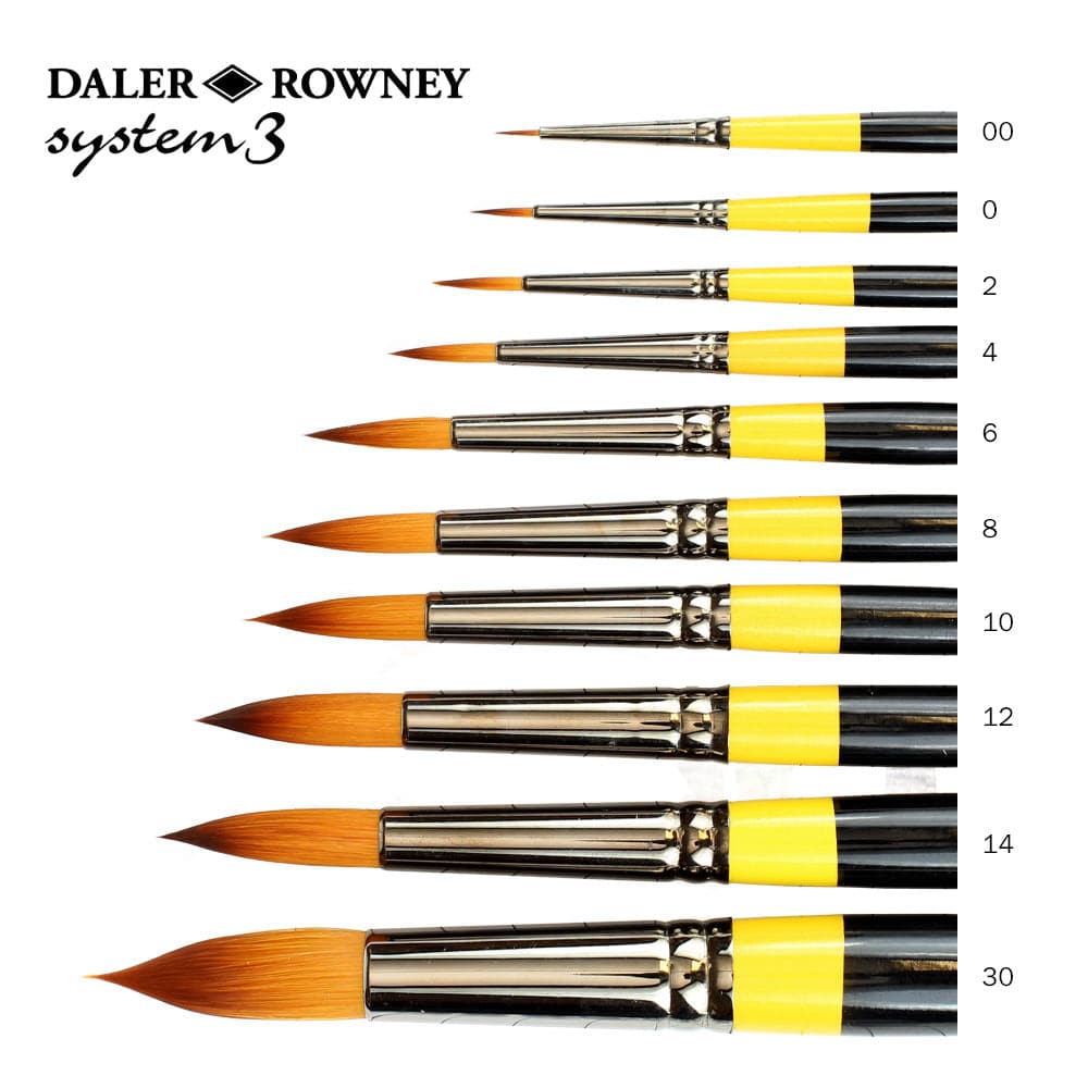 Daler Rowney System 3 Acrylic Round Brush Single Piece