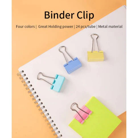 Deli Colorful Binder Clip 25mm E8554A Pack of 48