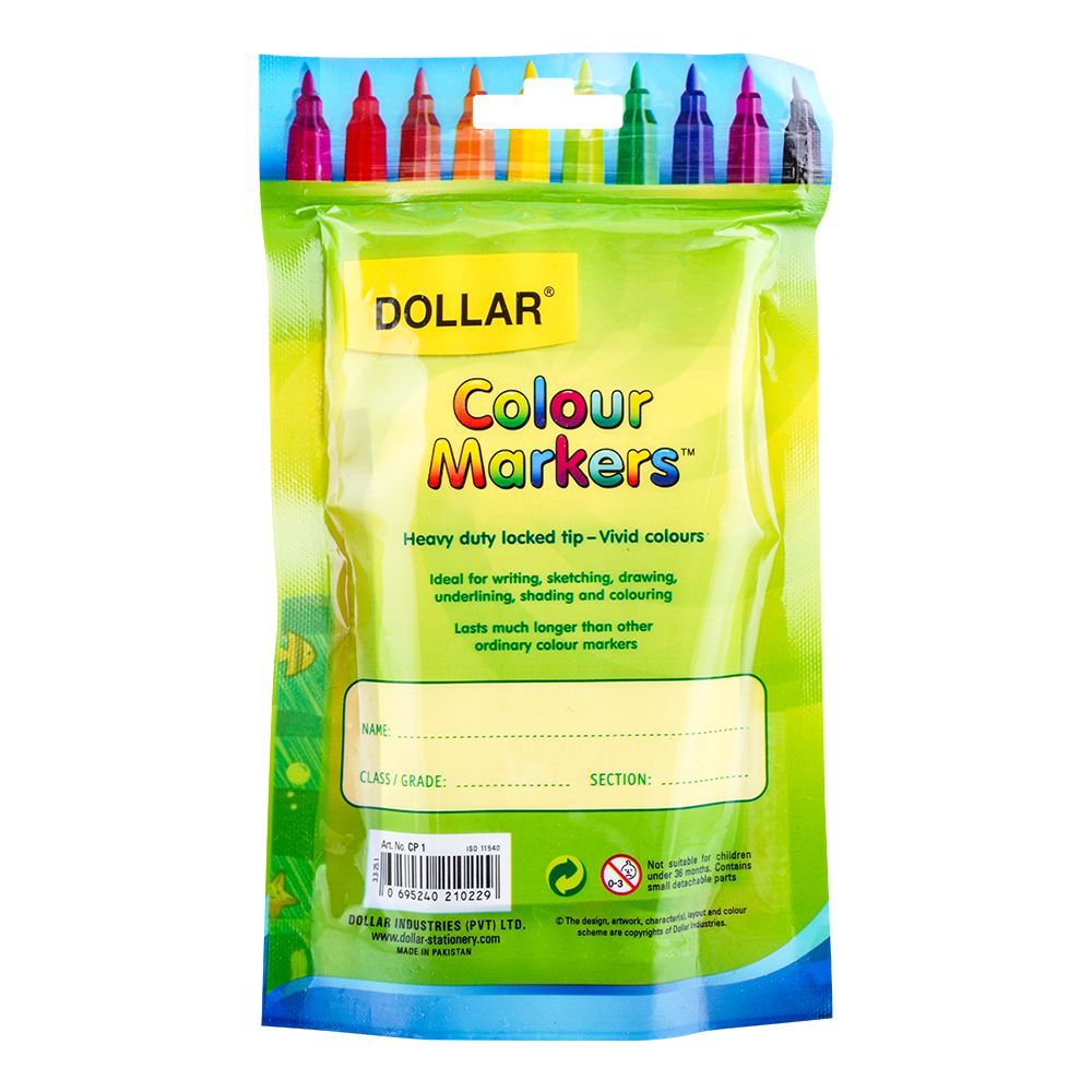 Dollar Colour Markers Pack of 10