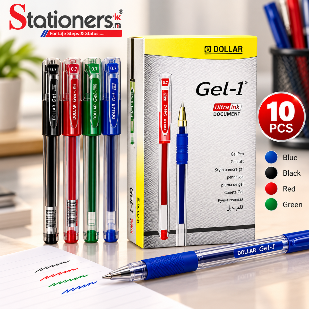 Dollar Gel-1 Ballpoint Pen 10pcs