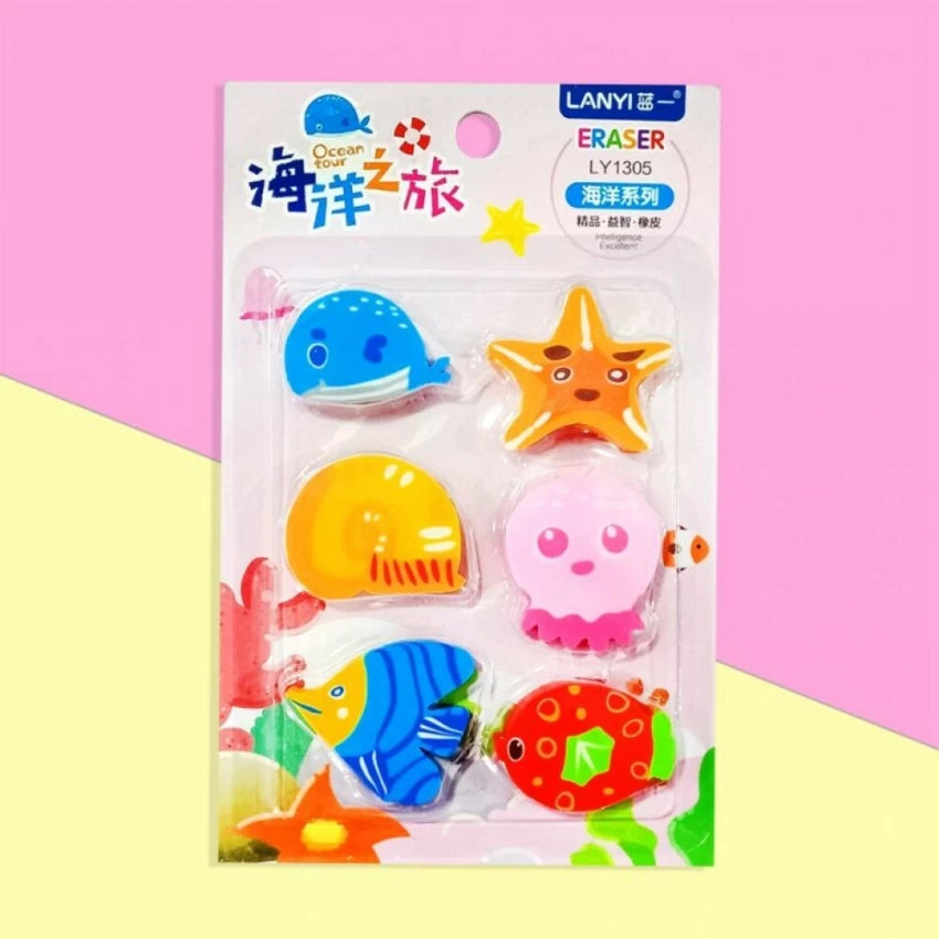 Dream Sea Animals Eraser Set of 6