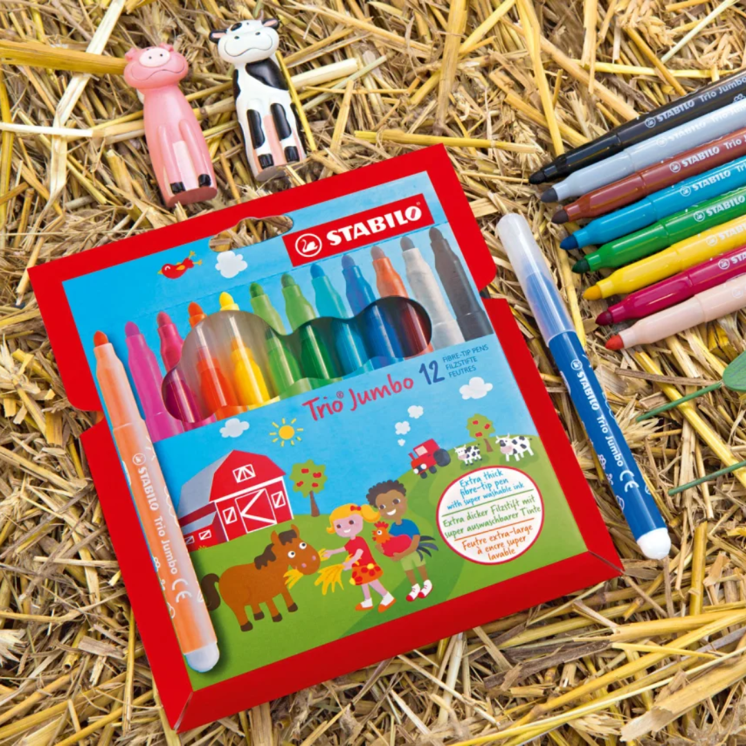 STABILO Extra-thick Fibre-Tip Pen Trio Jumbo Pack of 12