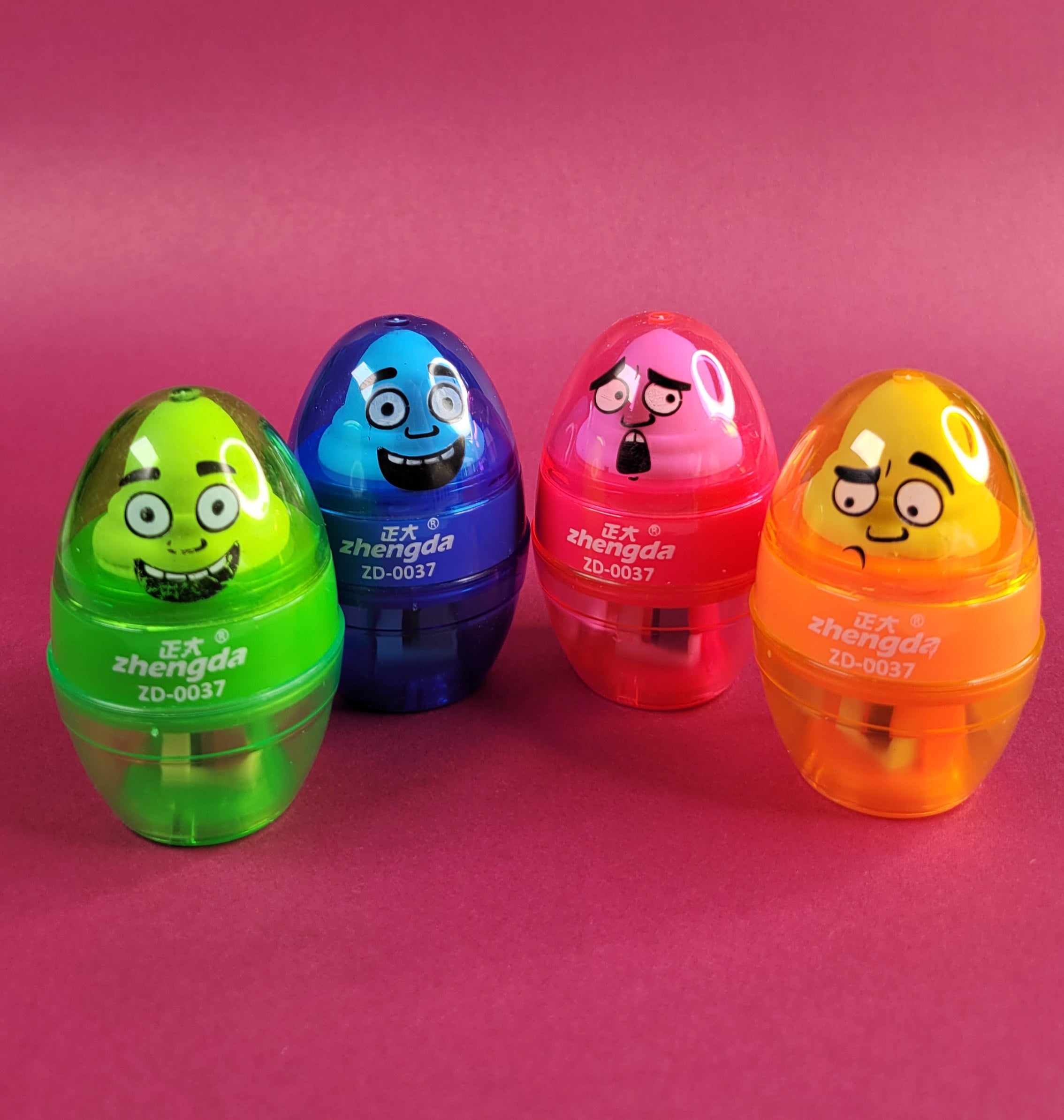 Funky Face Egg Sharpener & Eraser 2 in 1