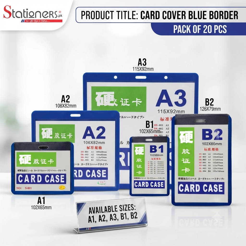 Card Cover Blue Border (Pack of 20 Pcs)