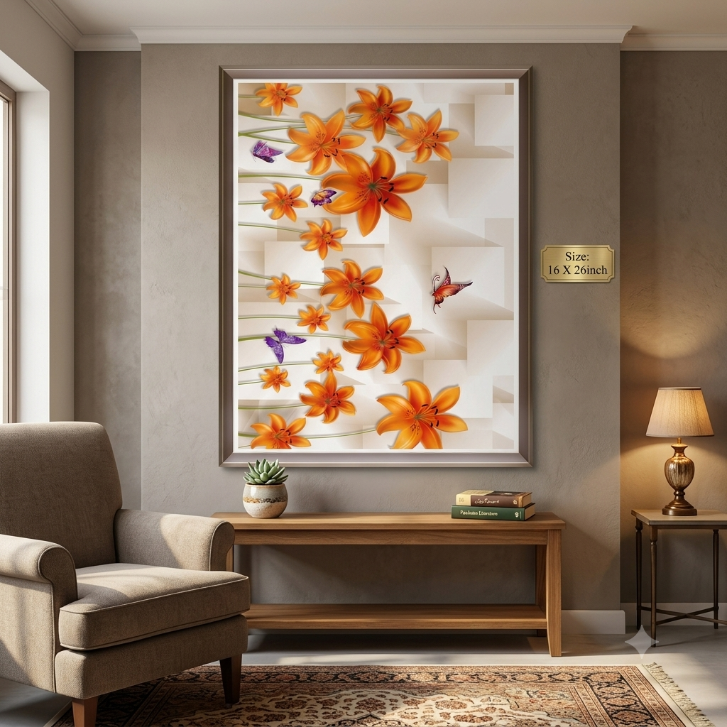 8D Home Decor Wall Art Panel | Premium Decorative Wall Sticker 16x26inch