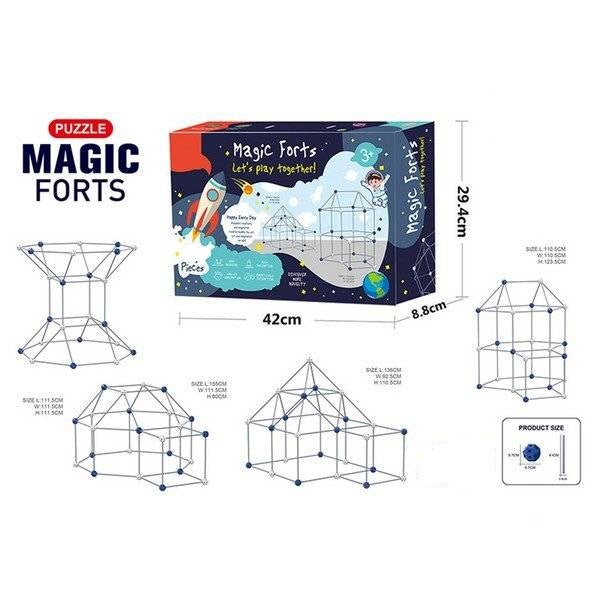 Giant Pole Assembly Game for Yard - Magic Forts 69Pcs