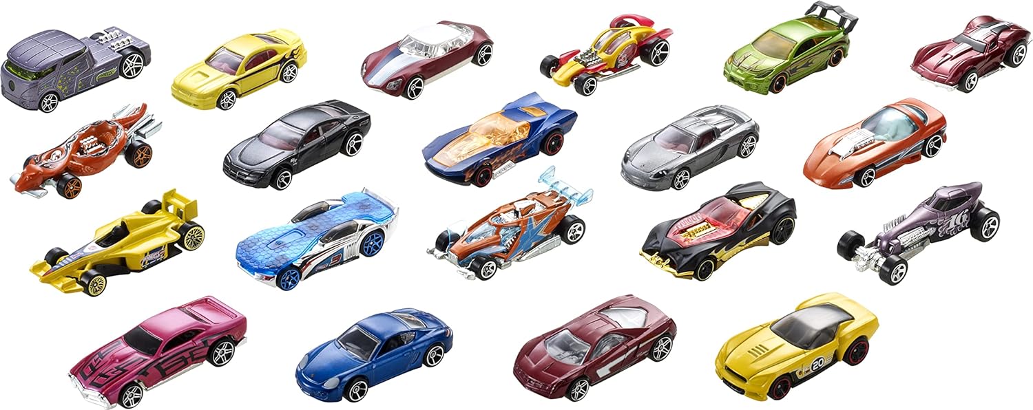 Hot Wheels 20-Car Pack Toy Vehicles For Kids 324-52