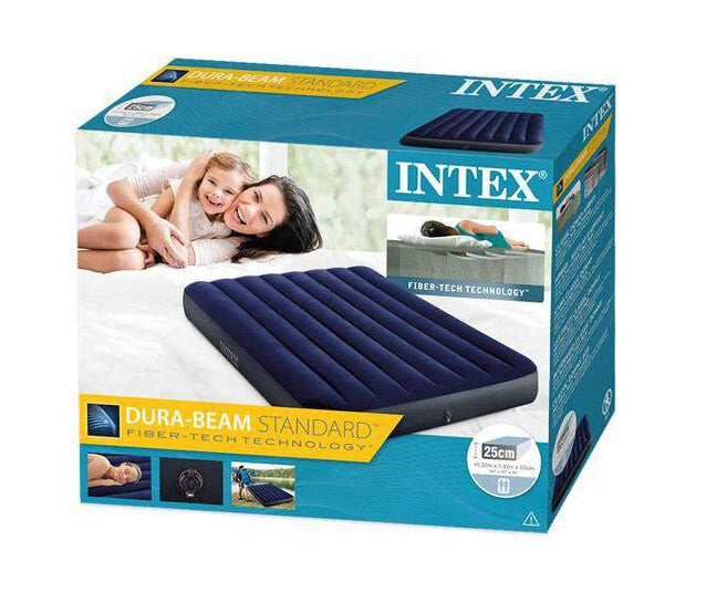 INTEX Air Bed With Dura Beam Standard Classic Downy Air Bed ( 54"X75"X10" )