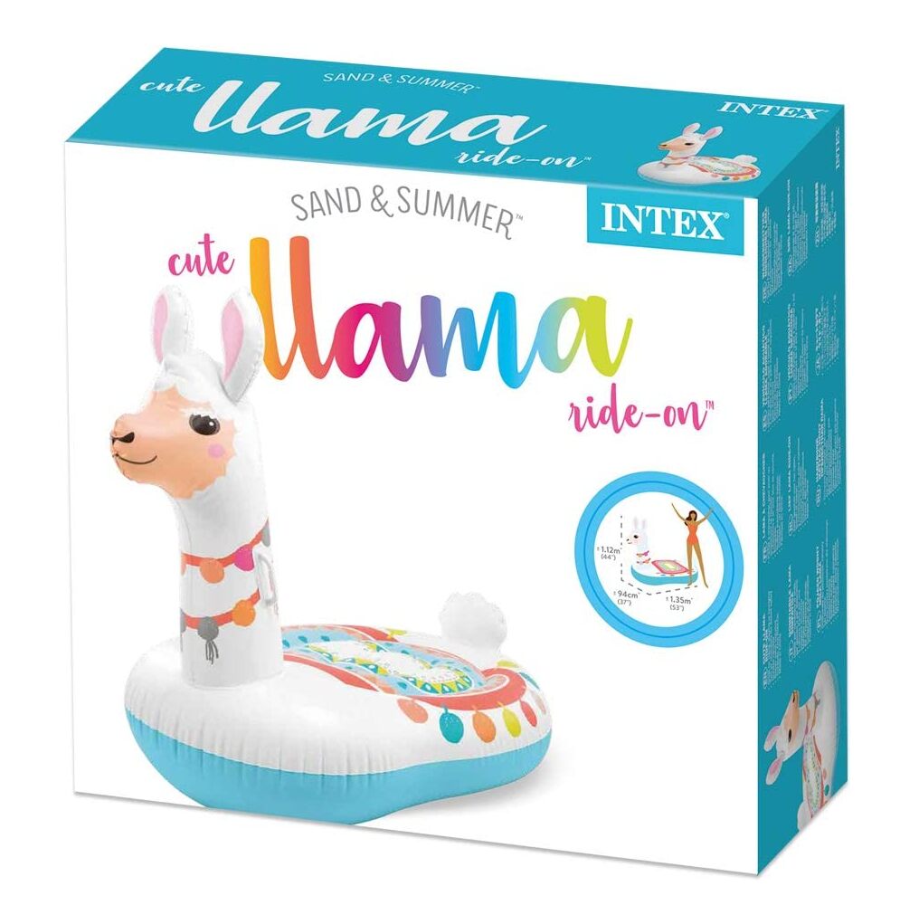 INTEX Cute Lama Ride-On Inflatable Pool Float (53in L x 37in X 44in H )