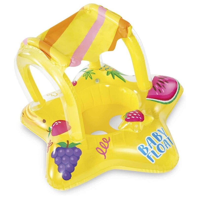 Intex Yellow Kiddie Inflatable Pool Float w/ Sunshade ( 32" x 31" )