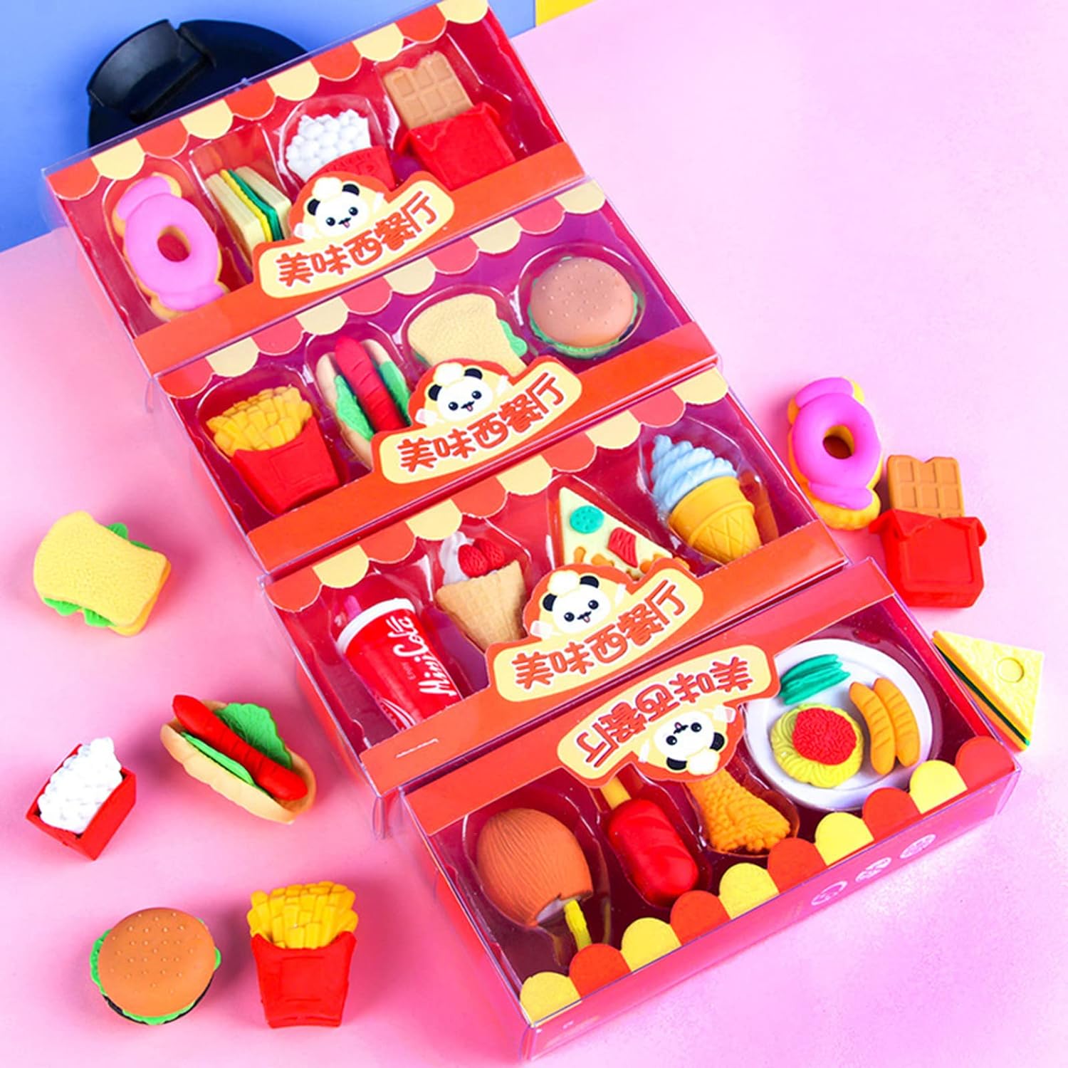 Junk Food Fancy Eraser for Kids Set of 4
