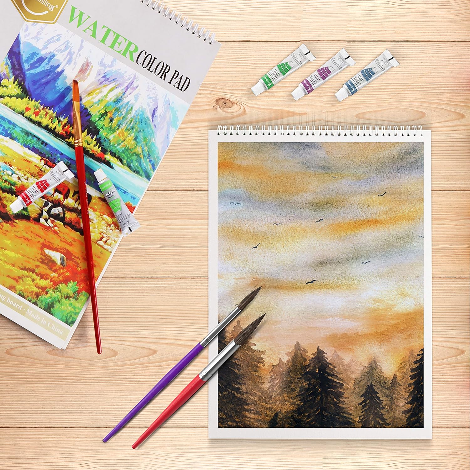 Keep Smiling A5 Watercolor Pad for Artist, 24 Sheets
