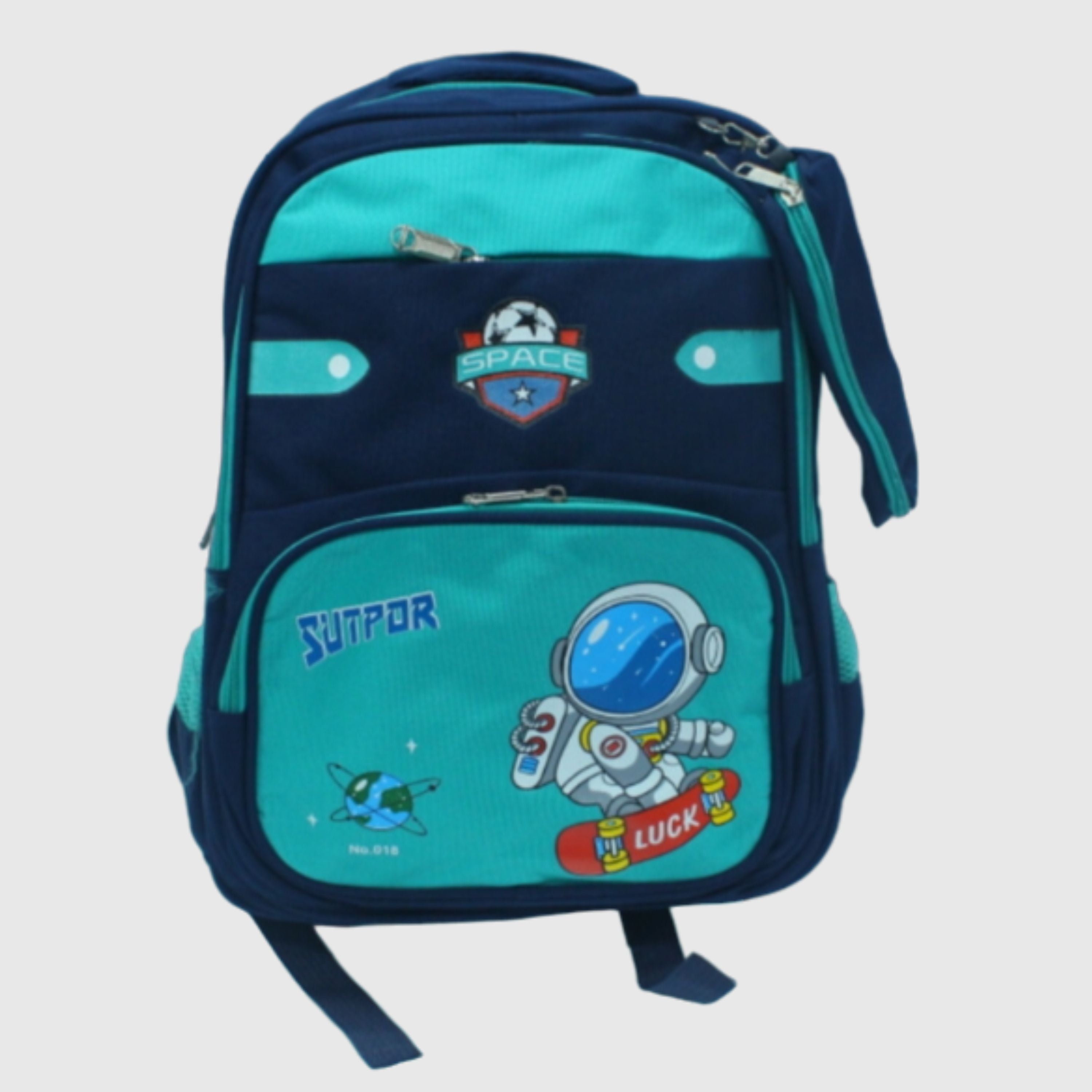 Kids Cartoon Astronaut School Bag with Pencil Pouch