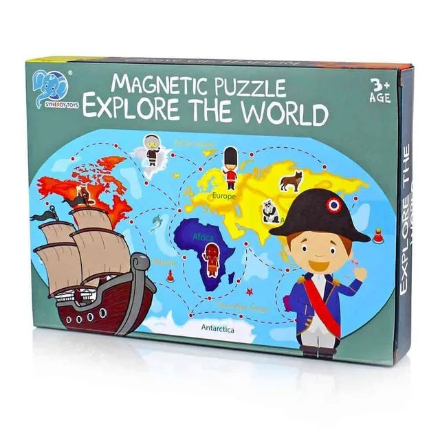 Magnetic Puzzle Map Explore The World