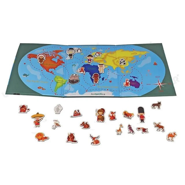 Magnetic Puzzle Map Explore The World