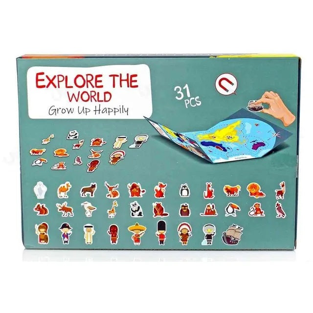 Magnetic Puzzle Map Explore The World